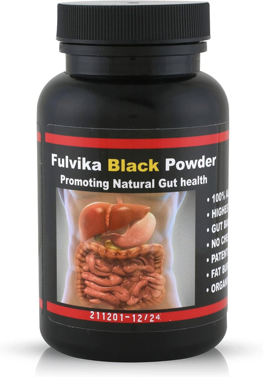 Fulvika Black Plant-Based Trace Mineral Powder with Electrolytes - Vegan Supplement (166 Servings, Flavorless, Kosher)