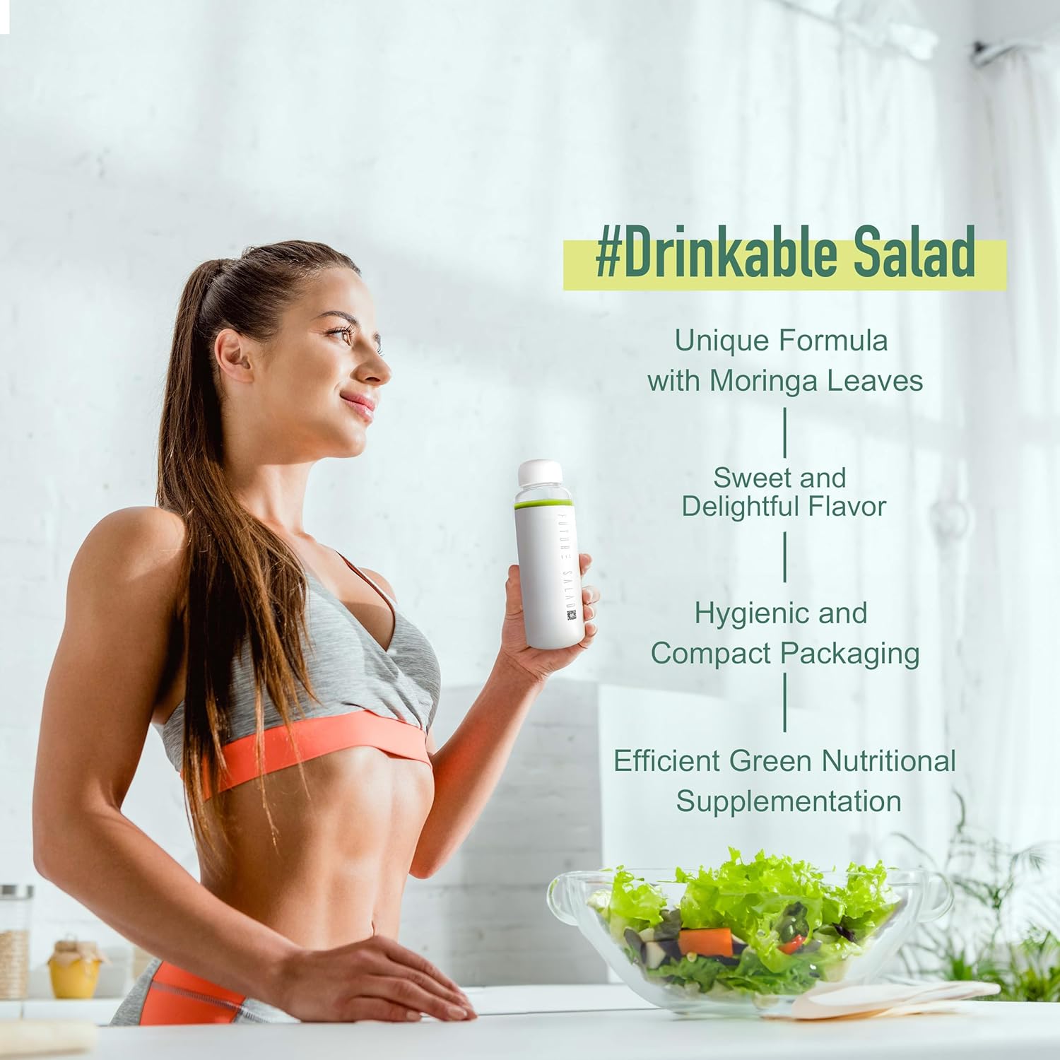 FUTURE SALAD Drink Mix Powder with Fruits, Moringa Leaves, and Vegetables - 7 Packets