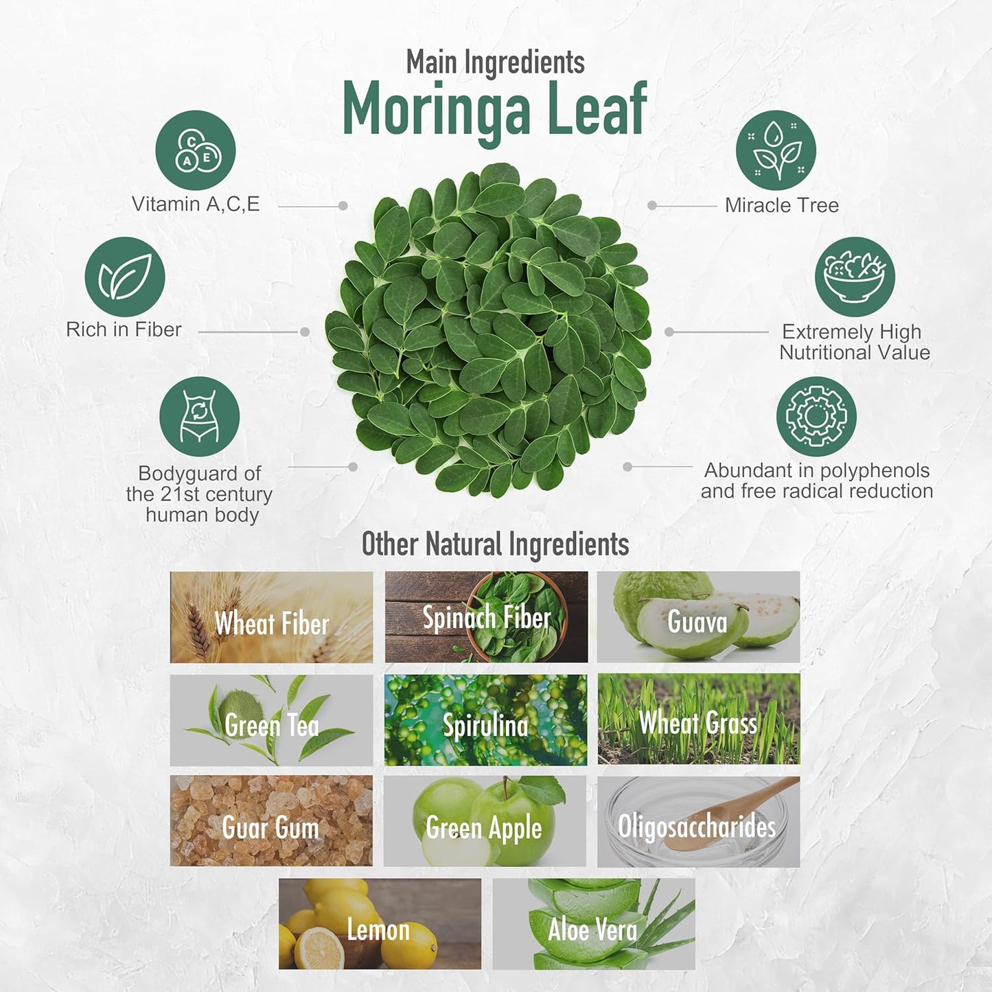 FUTURE SALAD Drink Mix Powder with Fruits, Moringa Leaves, and Vegetables - 7 Packets