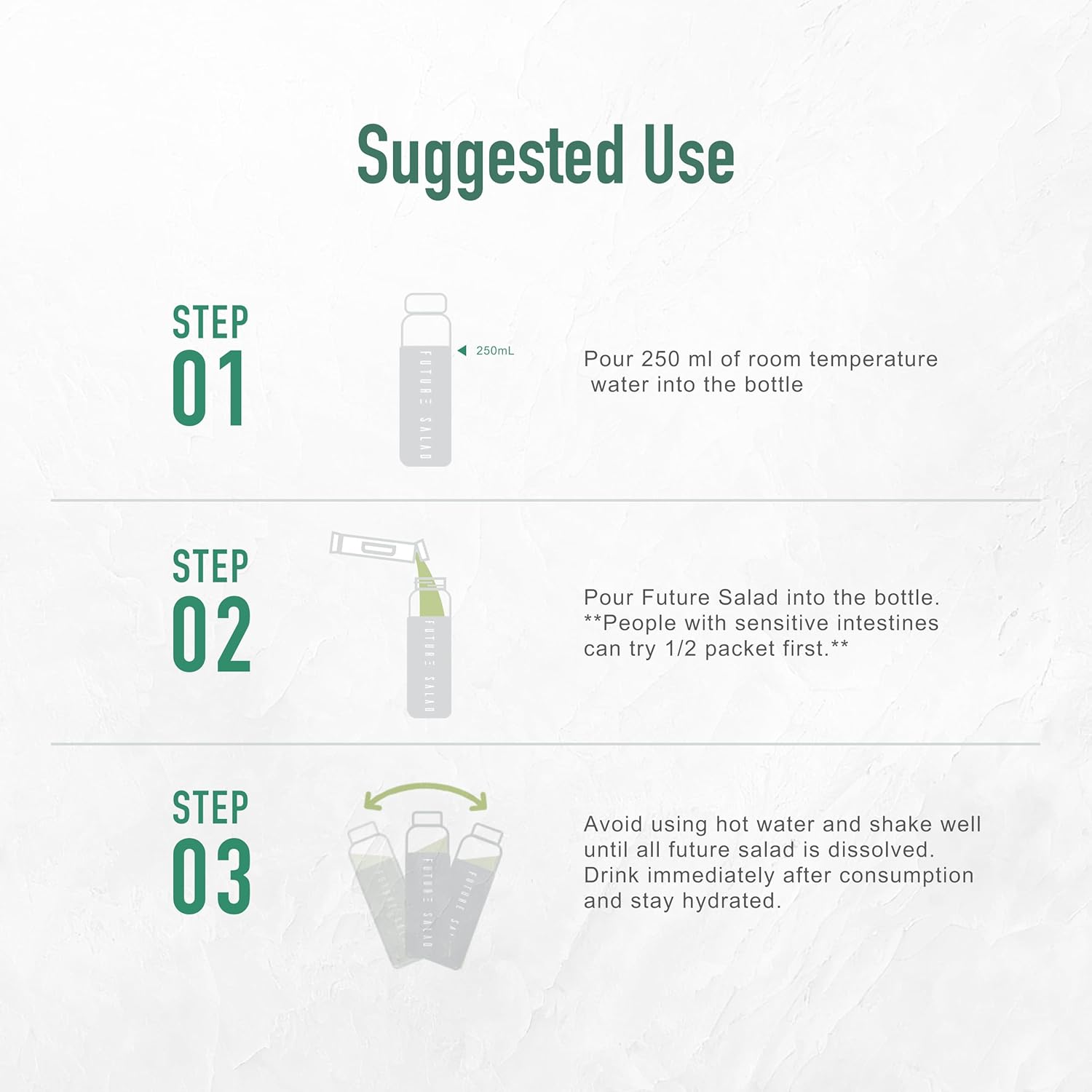 FUTURE SALAD Drink Mix Powder with Fruits, Moringa Leaves, and Vegetables - 7 Packets