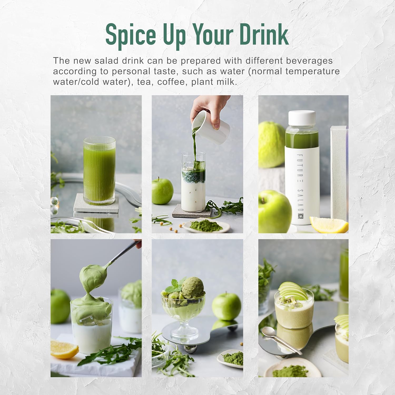 FUTURE SALAD Drink Mix Powder with Fruits, Moringa Leaves, and Vegetables - 7 Packets