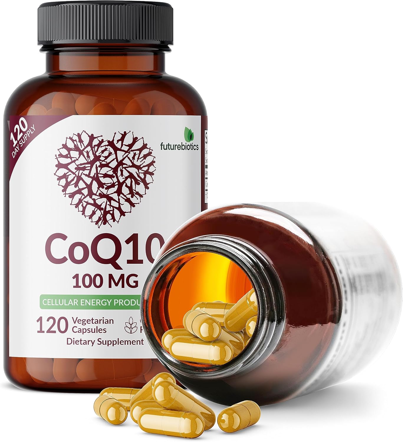 Futurebiotics CoQ10 100 MG Vegetarian Capsules for Cellular Energy Production - 120 Count