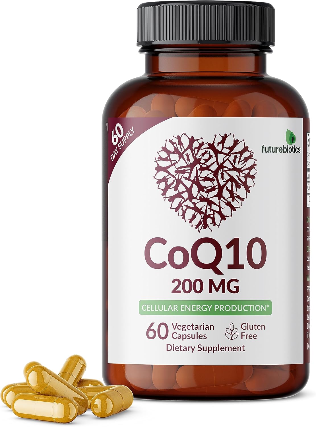Futurebiotics CoQ10 200 MG for Cellular Energy Support - 60 Vegetarian Capsules
