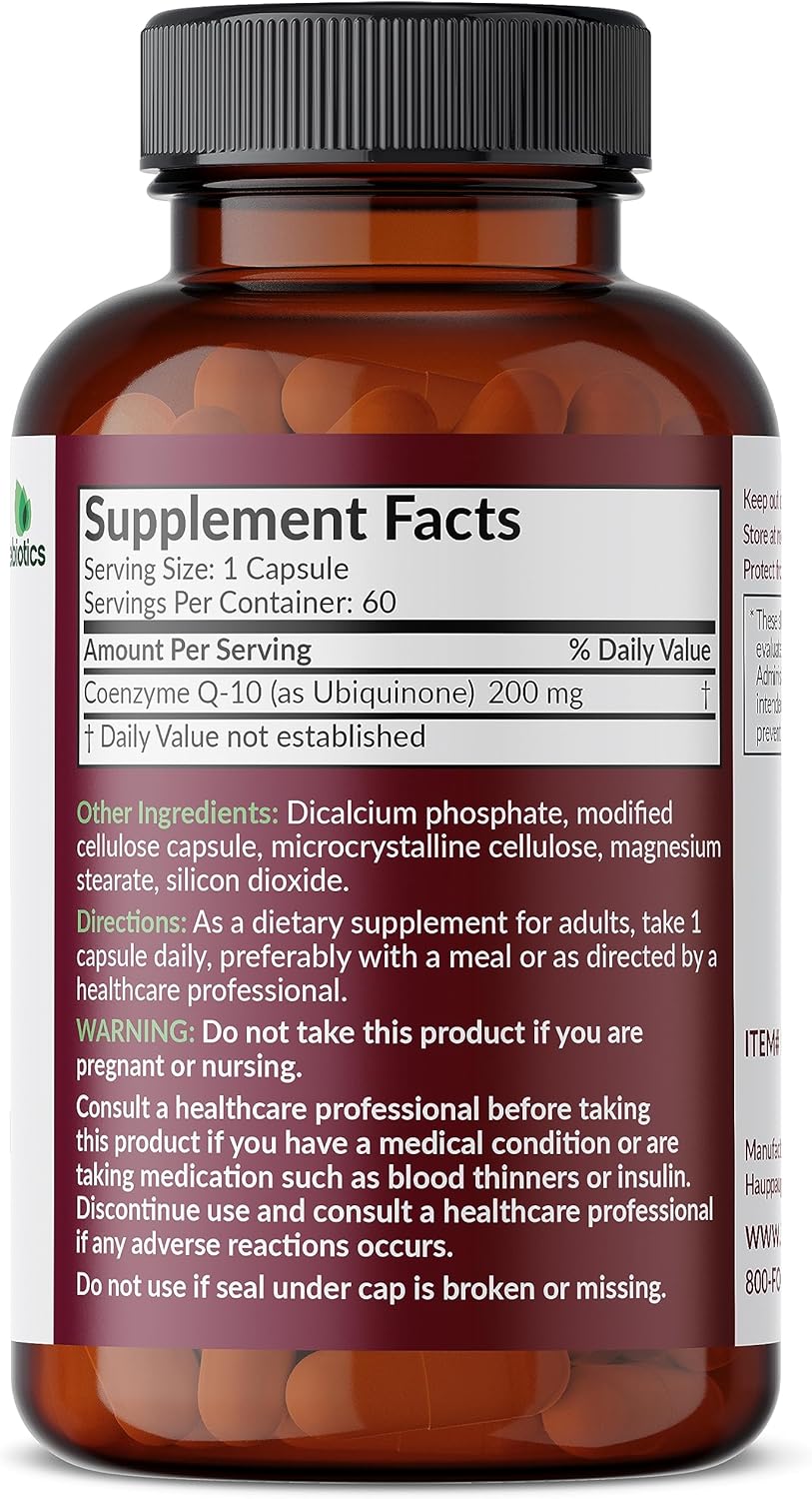 Futurebiotics CoQ10 200 MG for Cellular Energy Support - 60 Vegetarian Capsules