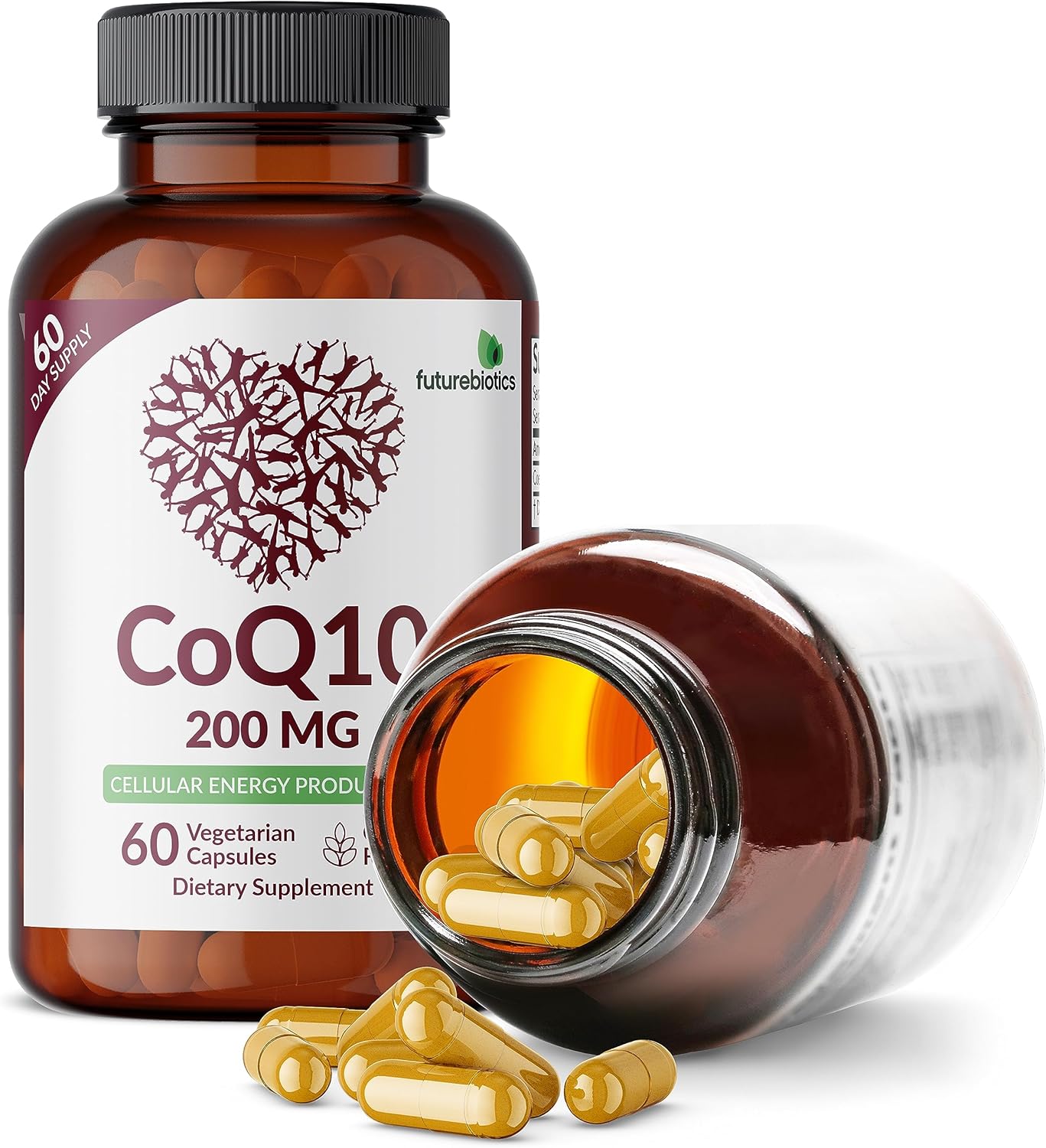 Futurebiotics CoQ10 200 MG for Cellular Energy Support - 60 Vegetarian Capsules