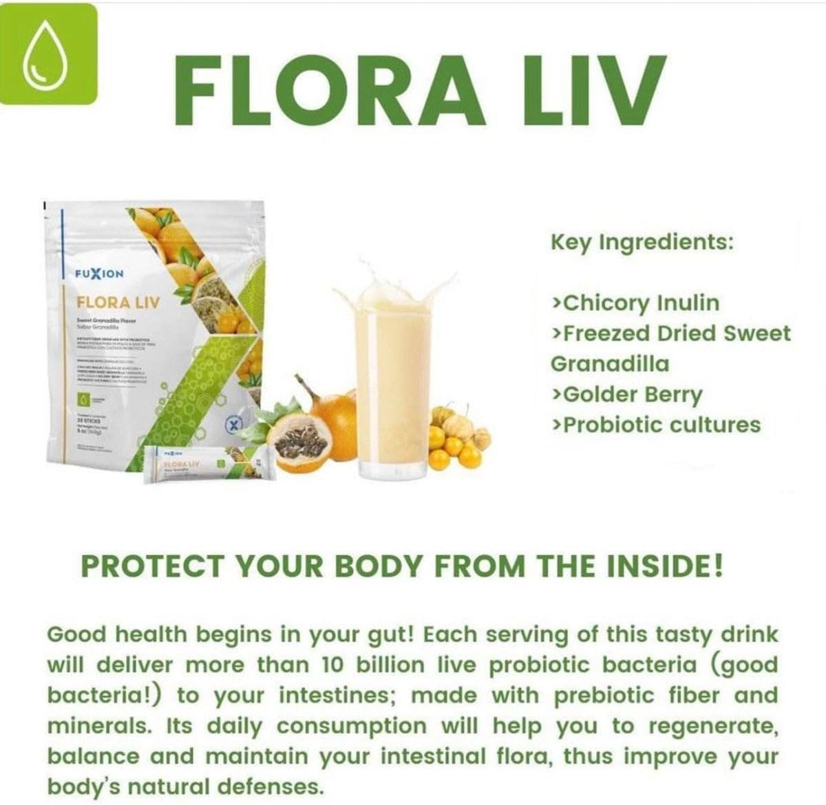 Fuxion Flora LIV Probiotic Sticks - 28 Count by FUXION