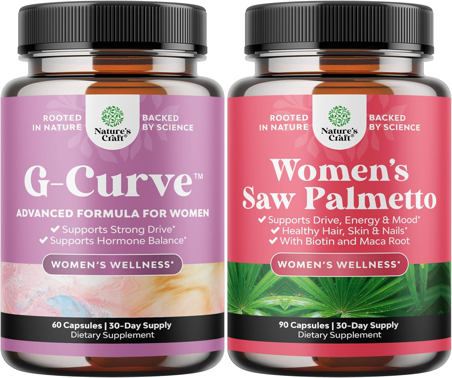 G-Curve Breast and Butt Enhancer Pills with Saw Palmetto - Natural Support for Curves and Hair Strength