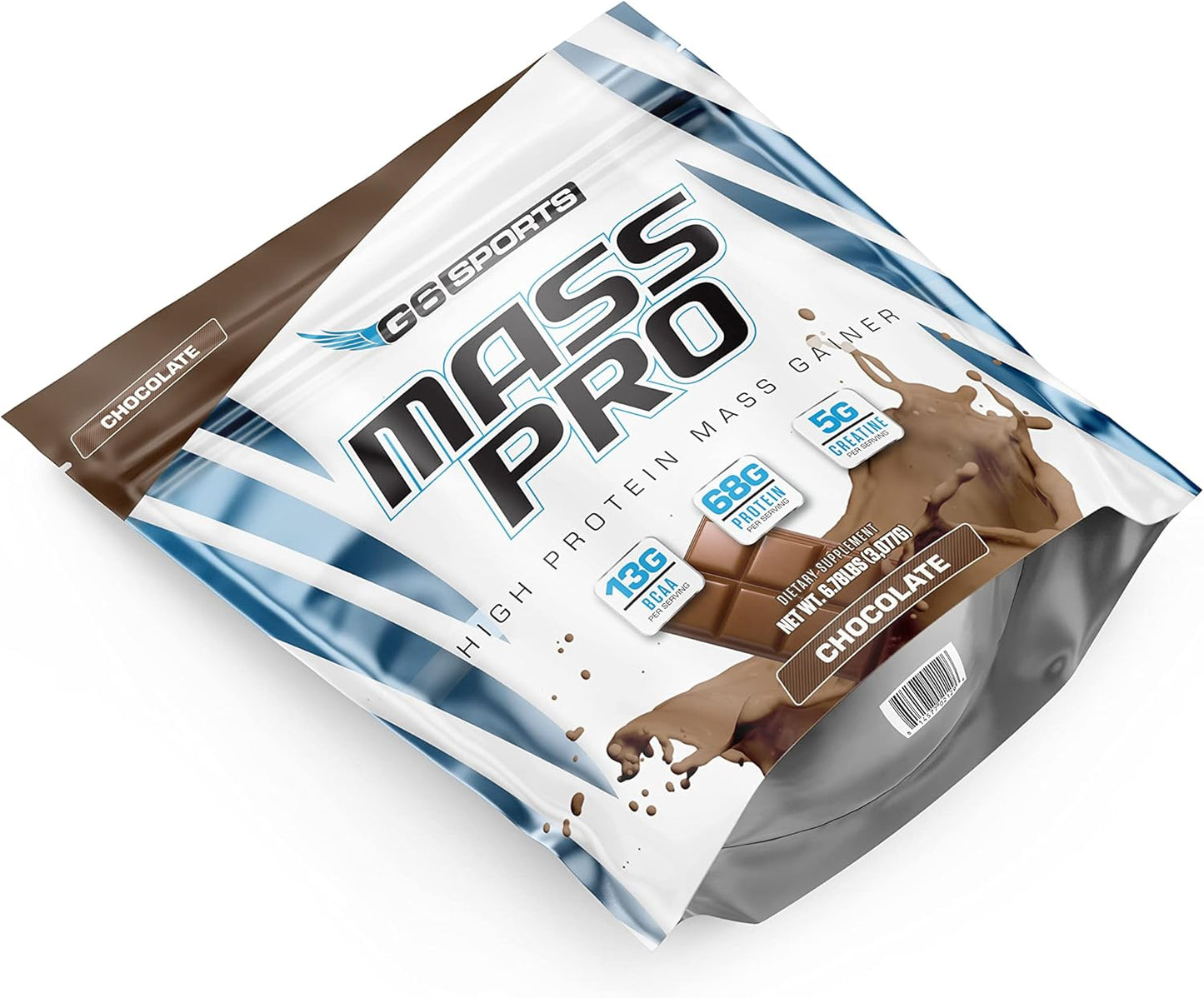 G6 Sports Nutrition Mass Pro High Protein Gainer with Avocado, Coconut, and MCT Oil - 7lb Chocolate Bag