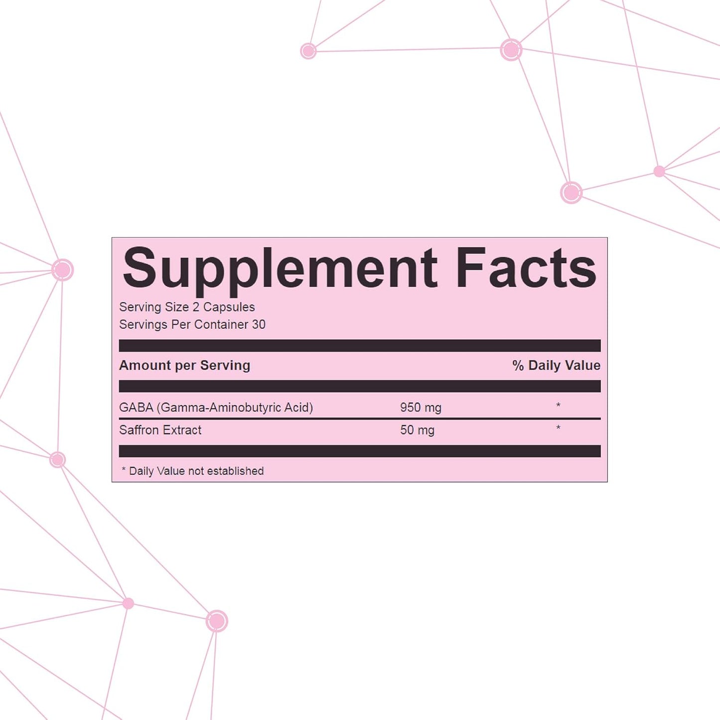 GABA + Saffron Extract Supplement for Relaxation, Sleep, and Mood Support - Non-GMO - Made in USA