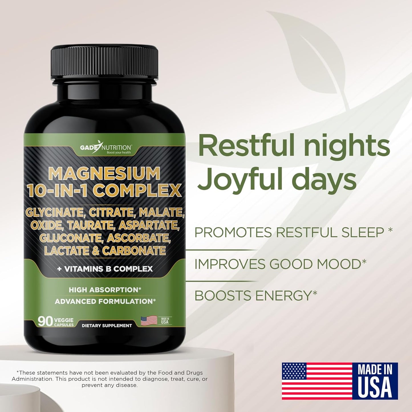 Gade Nutrition Magnesium Complex 10-in-1 with Essential Minerals and Vitamins for Health Boost