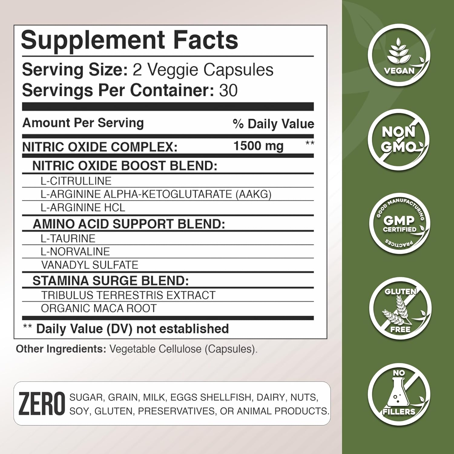 Gade Nutrition Nitric Oxide Supplement for Energy and Performance - L Arginine Capsules with Essential Amino Acids and Maca Root - Pre Workout Muscle Builder