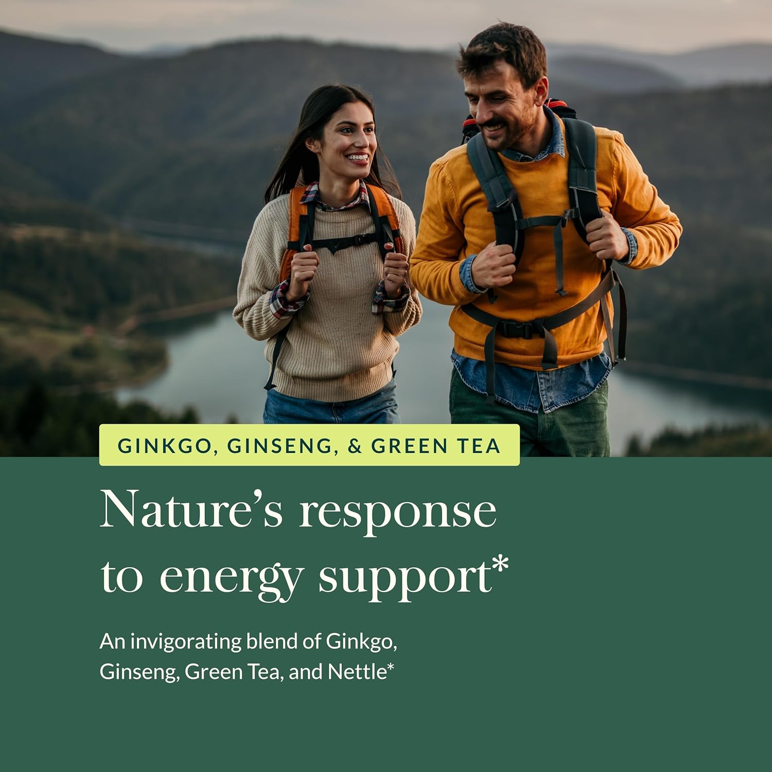 Gaia Herbs Energy Vitality Supplement with Ginkgo & Ginseng for Healthy Energy & Stress - 60 Vegan Capsules