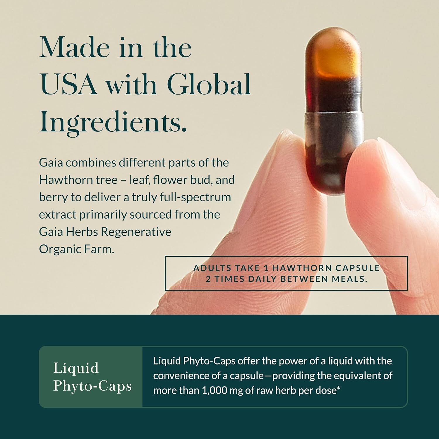 Gaia Herbs Hawthorn Supreme Liquid Phyto-Capsules - Heart Health Support Supplement for All Ages - 60 Vegan Capsules