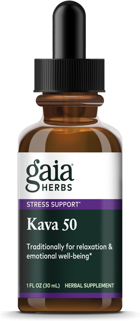 Gaia Herbs Kava Root Extra Strength - Promotes Natural Calmness and Emotional Wellness in Stressful Times - Noble Kava Cultivars - 1 Fl Oz