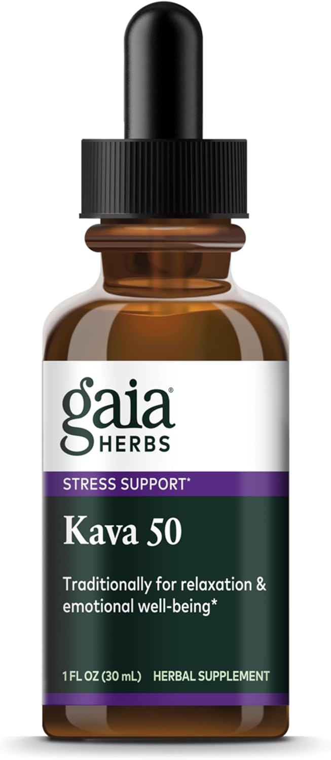 Gaia Herbs Kava Root Extra Strength - Promotes Natural Calmness and Emotional Wellness in Stressful Times - Noble Kava Cultivars - 1 Fl Oz
