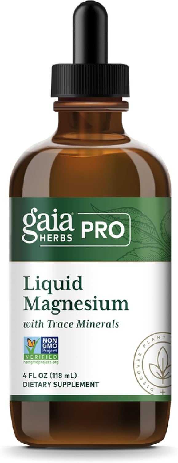 Gaia Herbs Liquid Magnesium Supplement with Trace Minerals - Supports Cellular Energy & DNA - 4 fl oz (48 Servings)