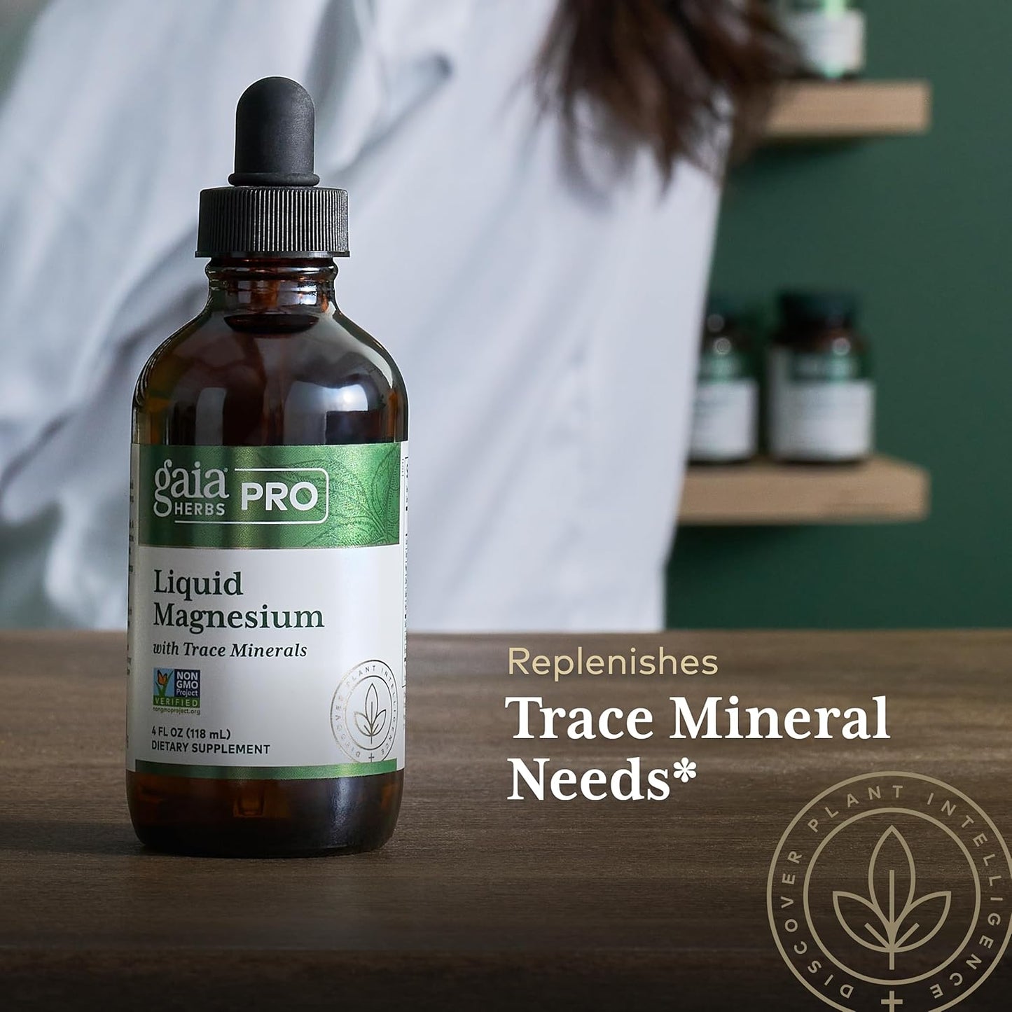 Gaia Herbs Liquid Magnesium Supplement with Trace Minerals - Supports Cellular Energy & DNA - 4 fl oz (48 Servings)