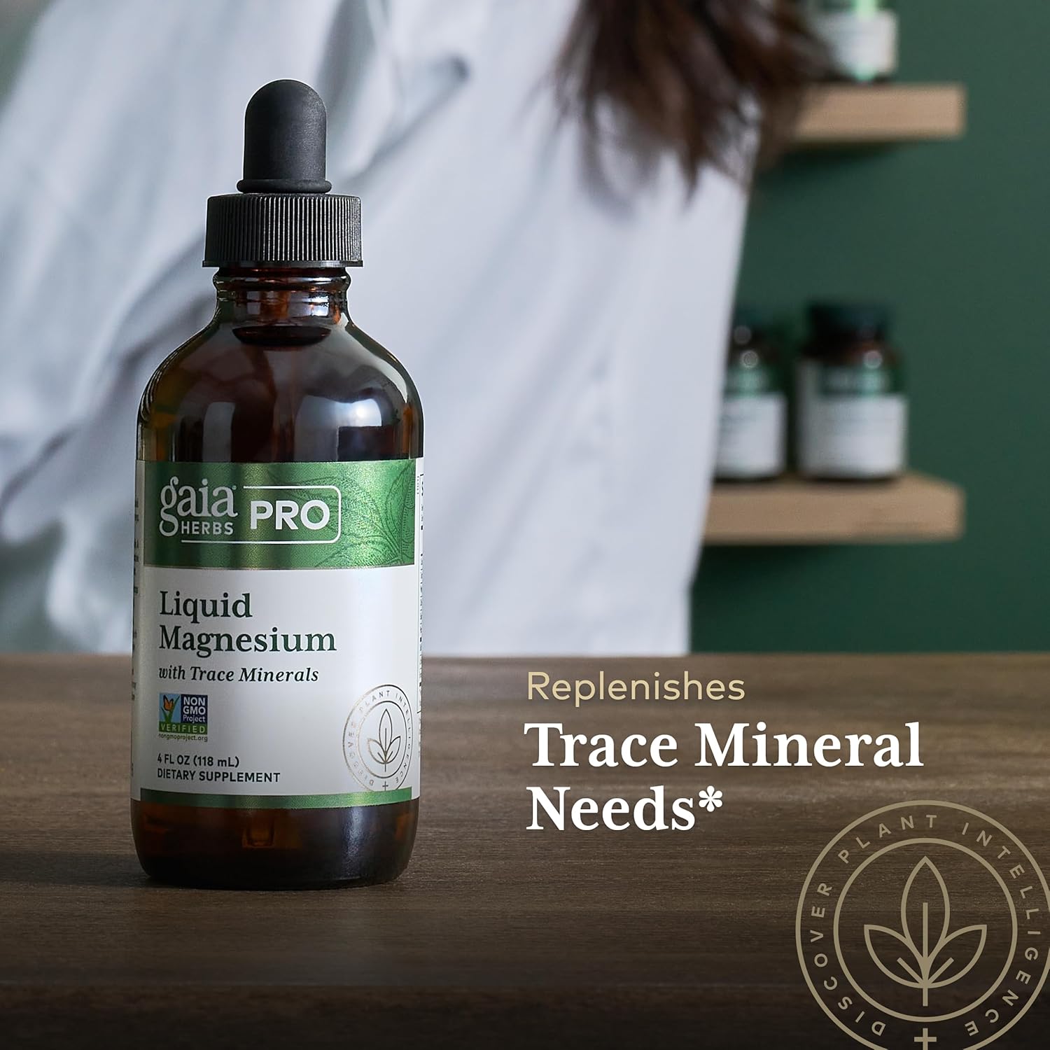 Gaia Herbs Liquid Magnesium Supplement with Trace Minerals - Supports Cellular Energy & DNA - 4 fl oz (48 Servings)