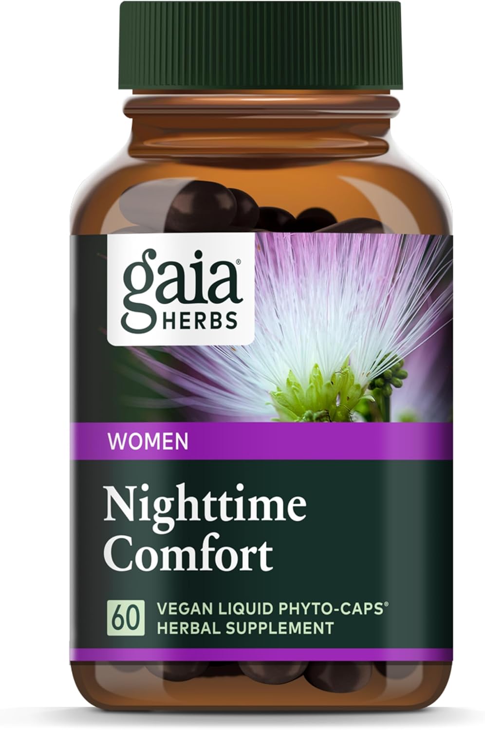 Gaia Herbs Menopause Supplement for Women - Nighttime Comfort Blend with Black Cohosh, Mimosa, Passionflower & St. John’s Wort - 60 Vegan Liquid Phyto-Caps