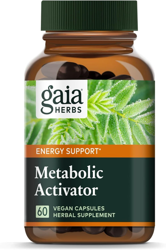 Gaia Herbs Metabolic Activator Capsules - Natural Energy Supplement with Panax Notoginseng & Astragalus Extract - Dairy, Soy, Gluten-Free - 60 Servings
