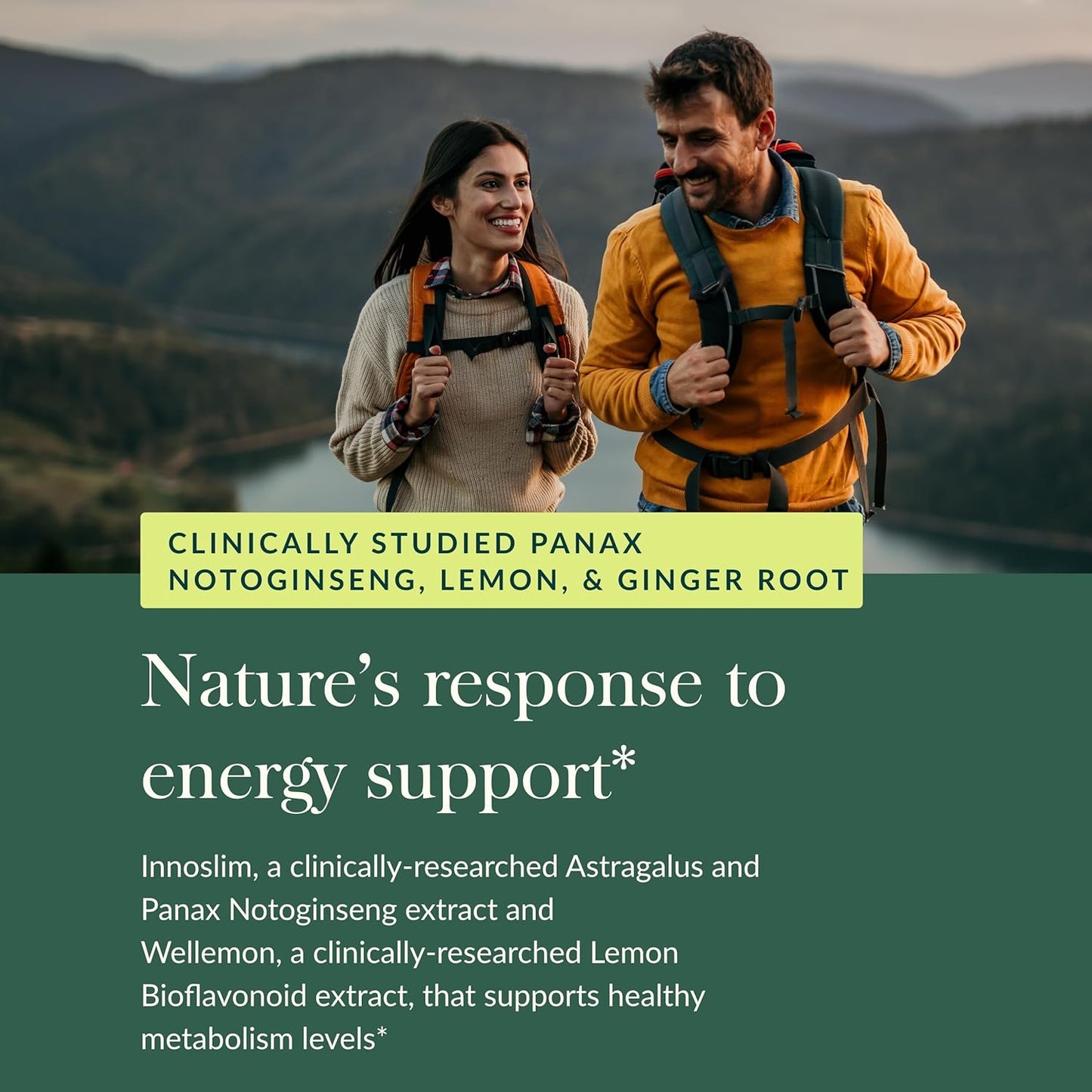 Gaia Herbs Metabolic Activator Capsules - Natural Energy Supplement with Panax Notoginseng & Astragalus Extract - Dairy, Soy, Gluten-Free - 60 Servings