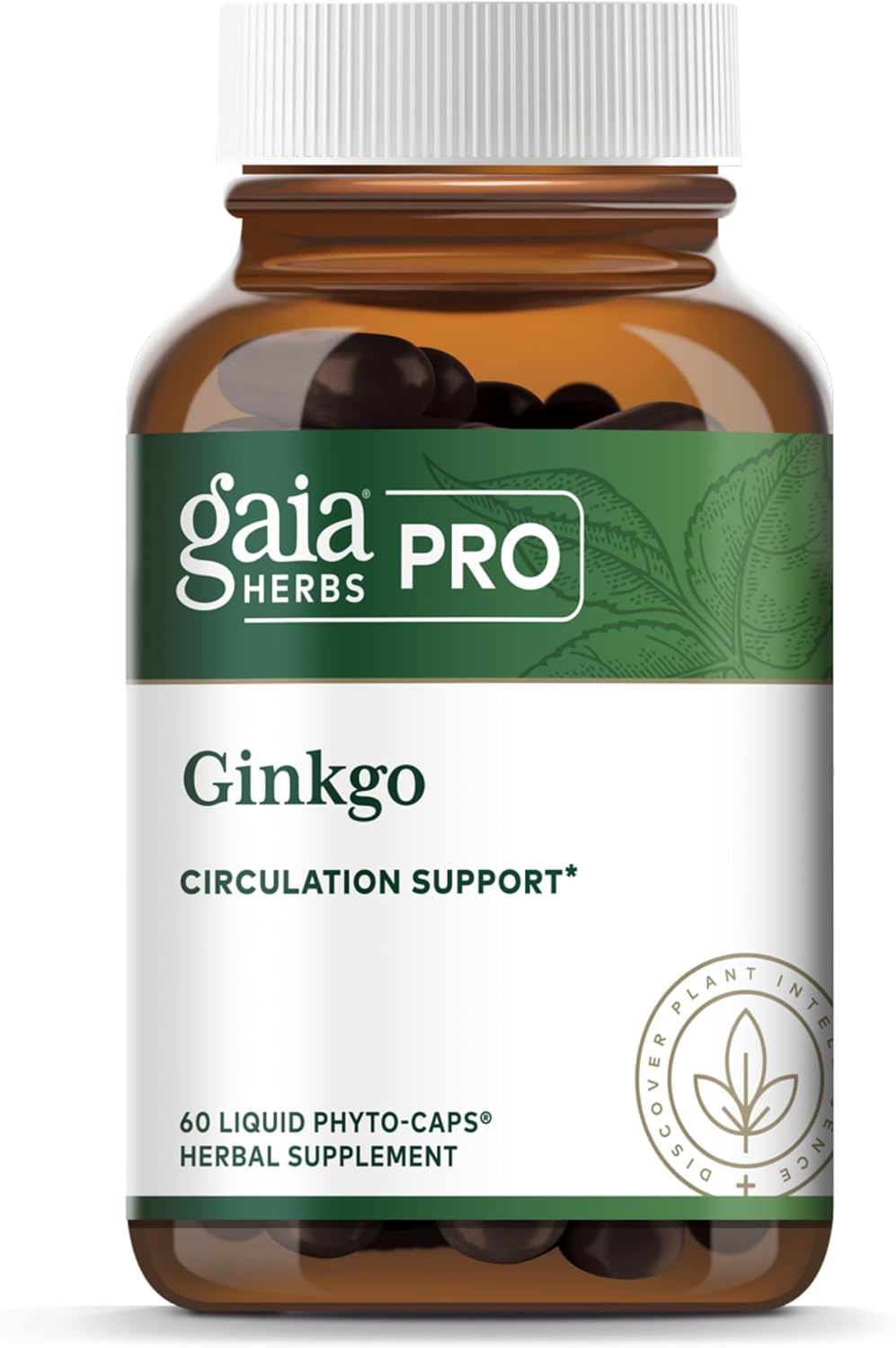 Gaia Herbs Pro Ginkgo Memory Supplement - Supports Blood Circulation & Brain Function - 60 Vegan Liquid Capsules