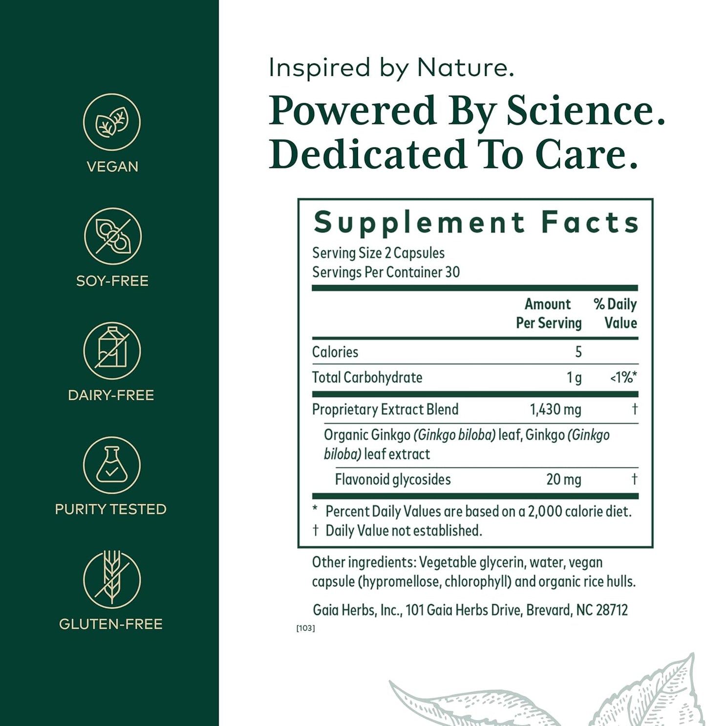 Gaia Herbs Pro Ginkgo Memory Supplement - Supports Blood Circulation & Brain Function - 60 Vegan Liquid Capsules