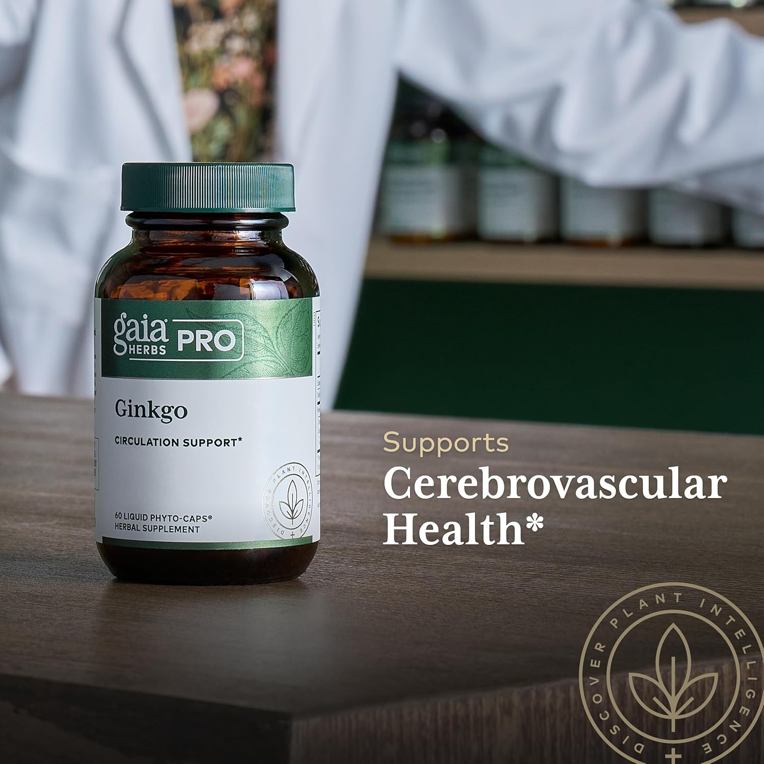 Gaia Herbs Pro Ginkgo Memory Supplement - Supports Blood Circulation & Brain Function - 60 Vegan Liquid Capsules