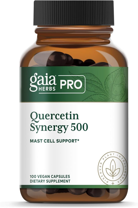 Gaia Herbs Pro Quercetin Synergy - Mast Cell Support Supplement with Vitamin C, Manganese, Bromelain, Turmeric - 100 Vegan Tablets