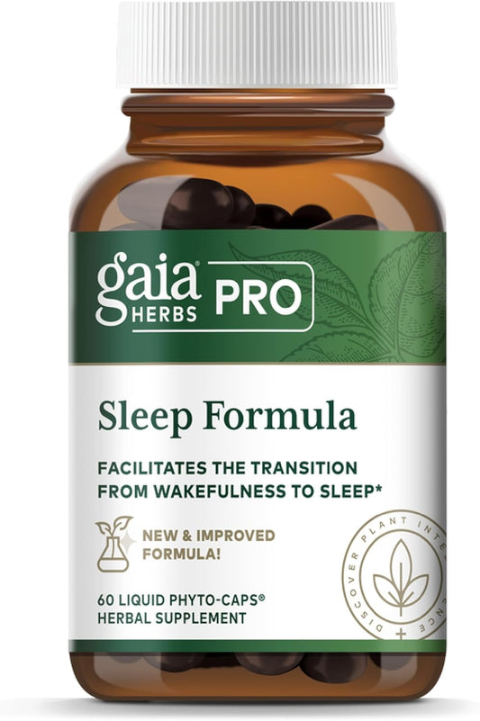 Gaia Herbs Professional Sleep Formula - 60 Liquid-Filled Capsules for Restful Sleep