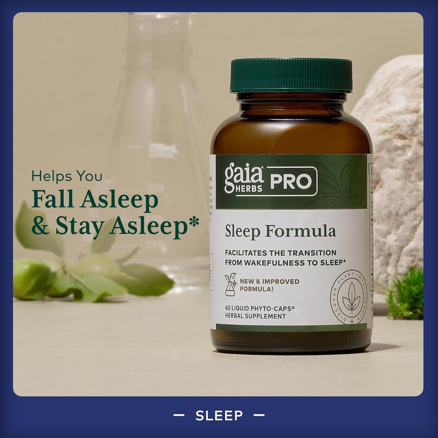 Gaia Herbs Professional Sleep Formula - 60 Liquid-Filled Capsules for Restful Sleep