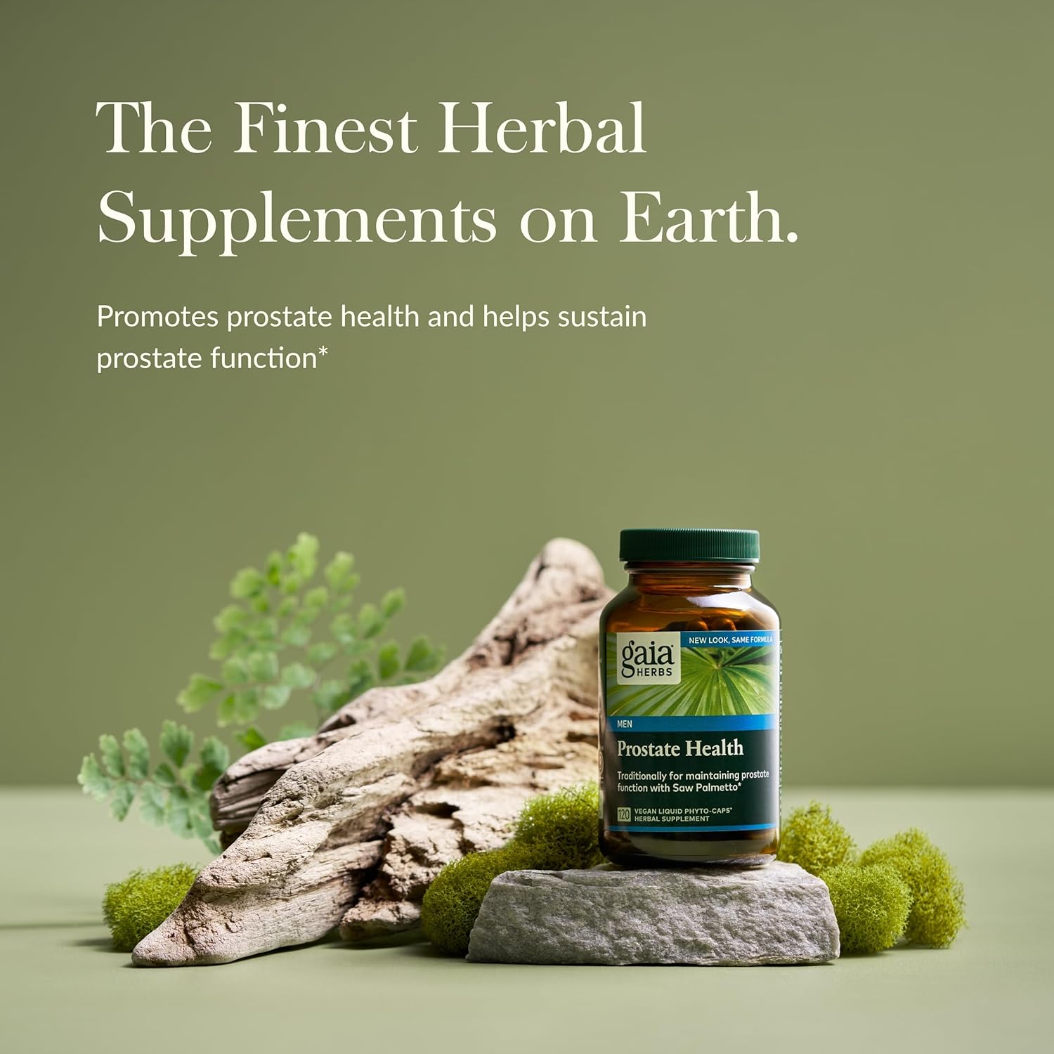 Gaia Herbs Prostate Health Supplement - Saw Palmetto, Green Tea, Nettle Root, White Sage - 120 Vegan Capsules