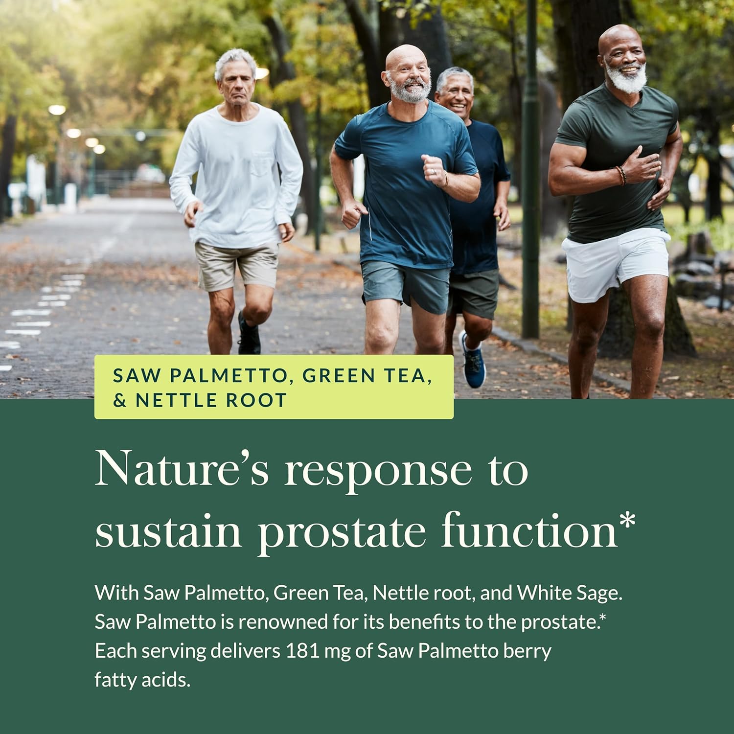 Gaia Herbs Prostate Health Supplement - Saw Palmetto, Green Tea, Nettle Root, White Sage - 120 Vegan Capsules