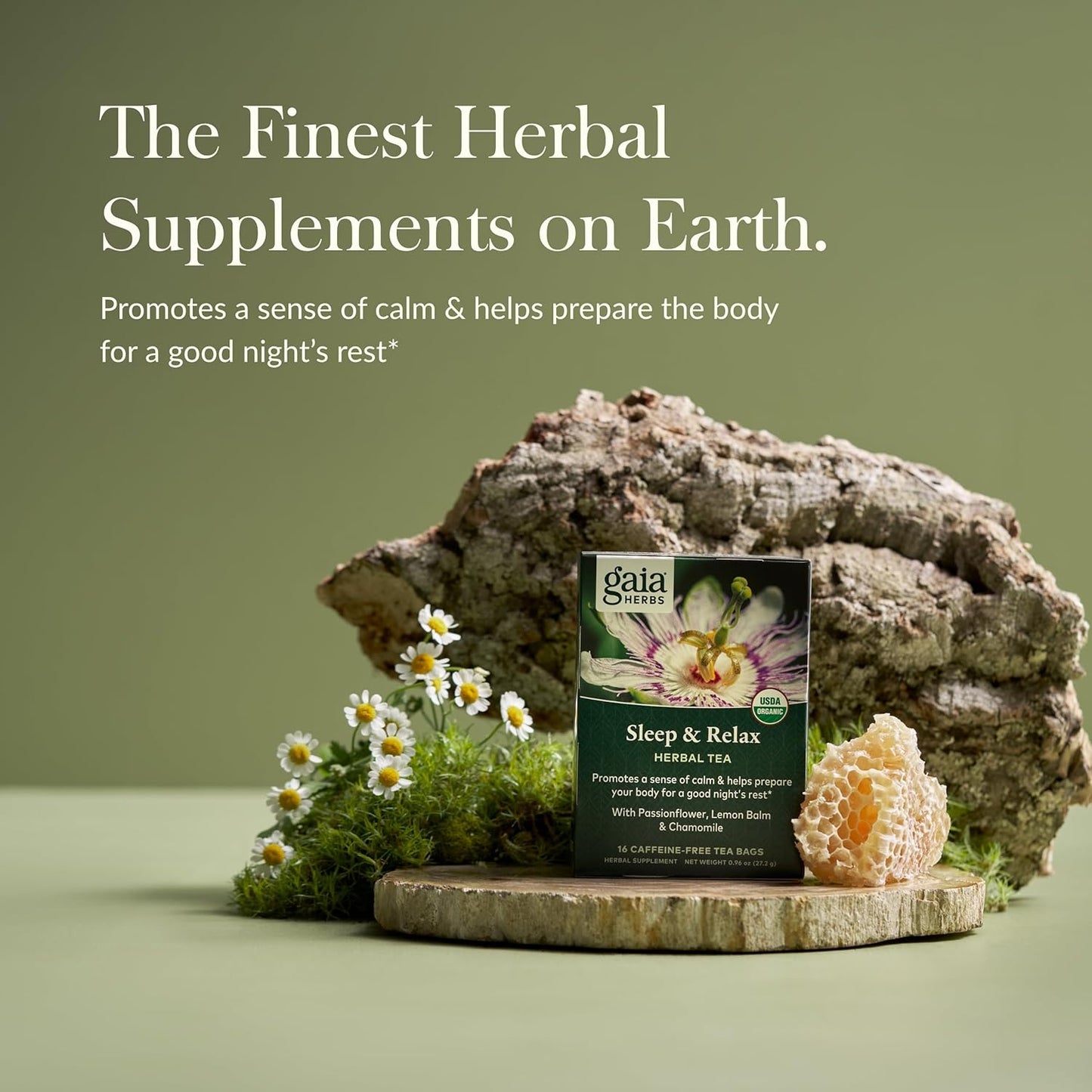 Gaia Herbs Sleep & Relax Tea - Natural Calm Sleep Aid with Passionflower & Chamomile - 16 Caffeine-Free Bags