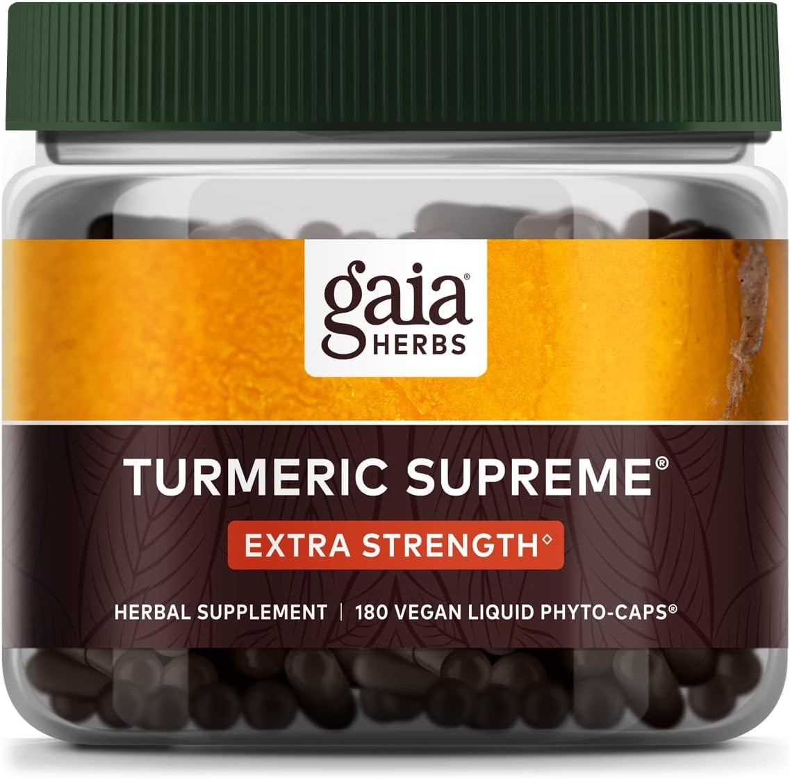 Gaia Herbs Turmeric Supreme Extra Strength - Supports Joint Comfort with Turmeric & Black Pepper - 180 Vegan Liquid Capsules