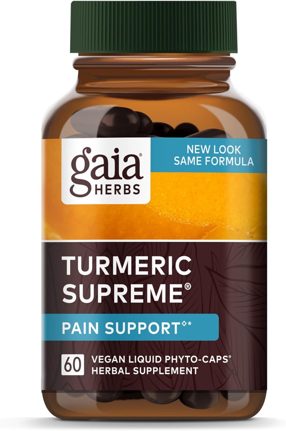 Gaia Herbs Turmeric Supreme Pain Relief Supplement - Vegan Liquid Capsules (60 Count)