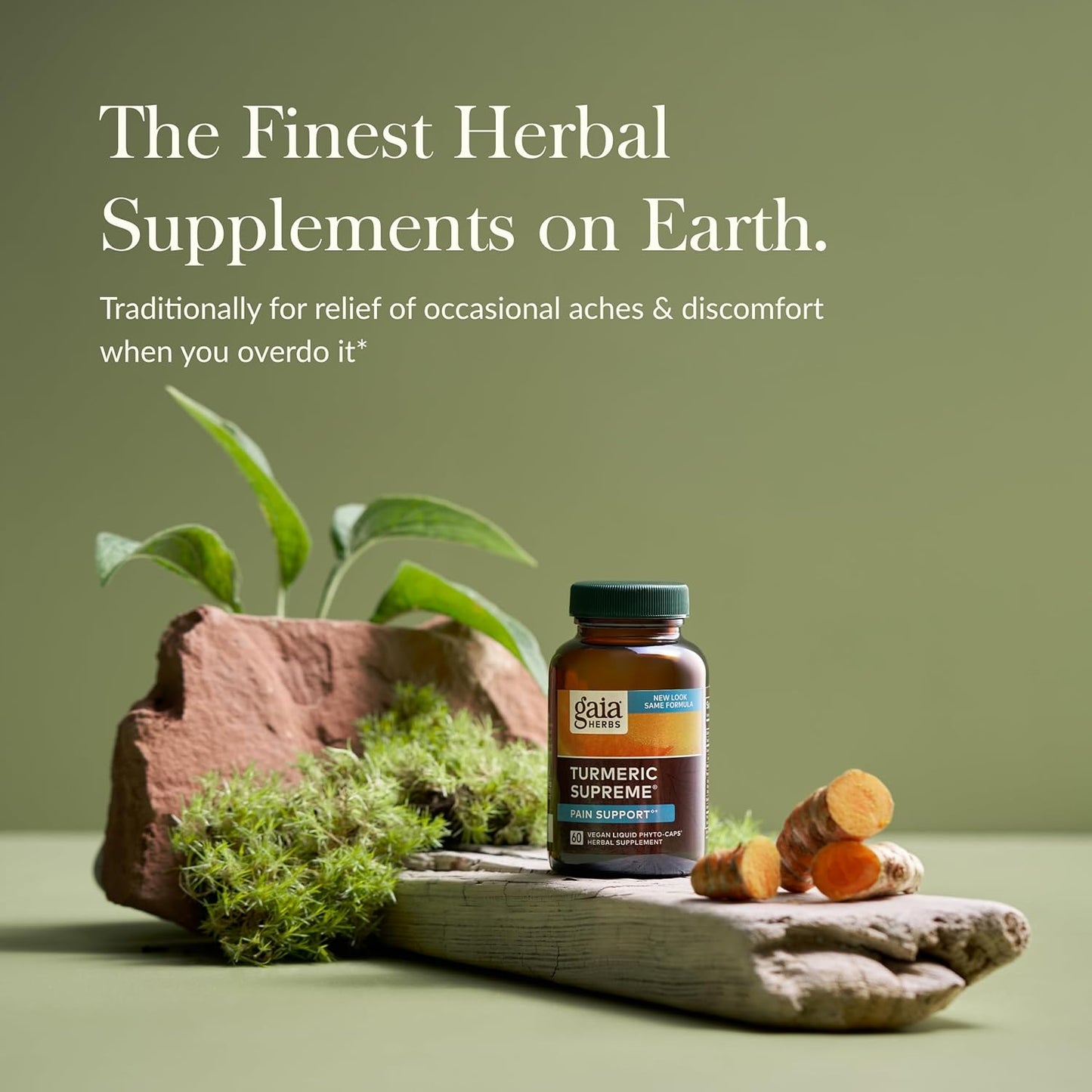 Gaia Herbs Turmeric Supreme Pain Relief Supplement - Vegan Liquid Capsules (60 Count)