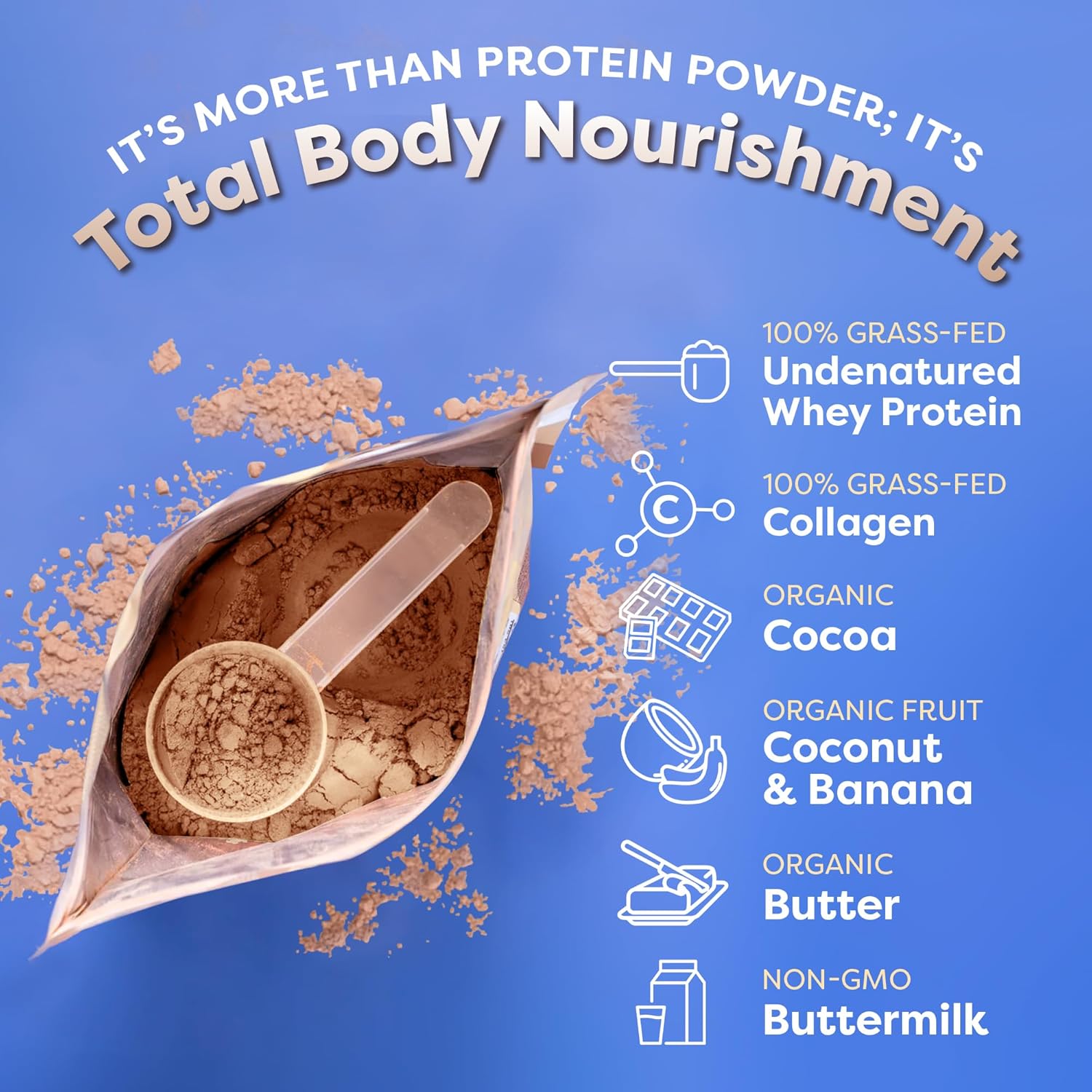 Galactic Brownie FlavCity Kids Protein Smoothie - Grass-Fed Whey & Collagen Powder, 15g Protein, Gluten-Free, Non-GMO - 15 Servings