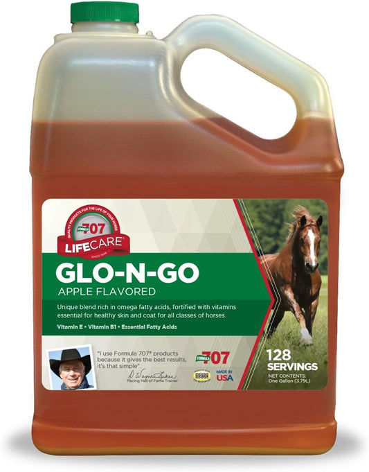 Gallon Liquid Equine Supplement for Healthy Weight and Coat - Formula 707 Glo-N-Go