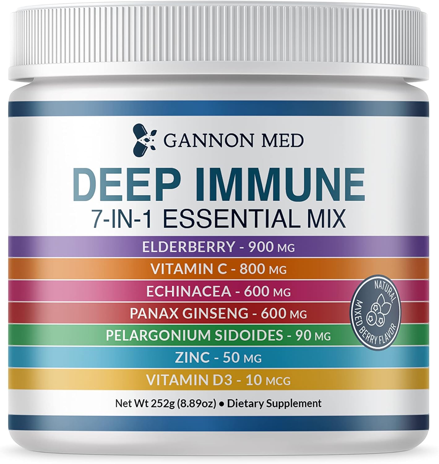 GANNON MED Ultimate Defense Immunity Vitamins for Adults and Kids - Immune Support Capsules with Elderberry, Vitamin C, Echinacea, Garlic, Ginseng, and Zinc - 120 Capsules
