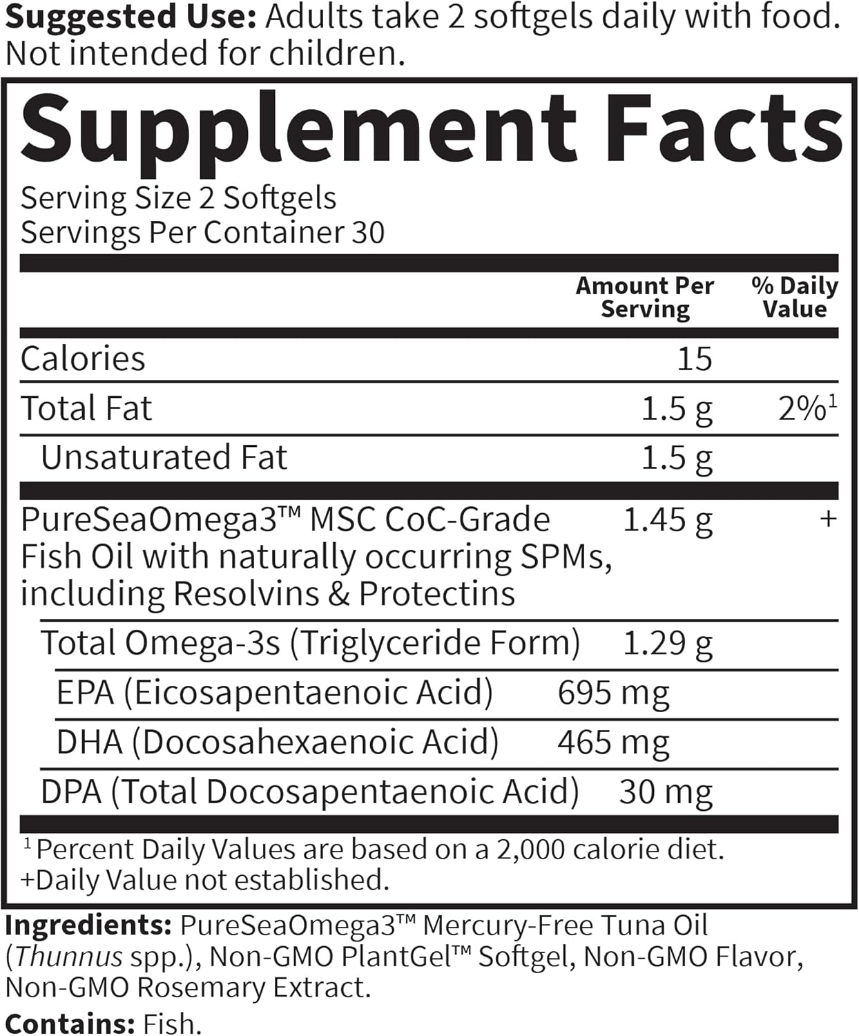 Garden of Life Dr. Formulated Advanced Omega Fish Oil Softgels - Lemon Flavor, High EPA, DHA, & DPA Levels, Single Source Omega 3 Supplement for Brain & Heart Health, Non-GMO - 60 Count