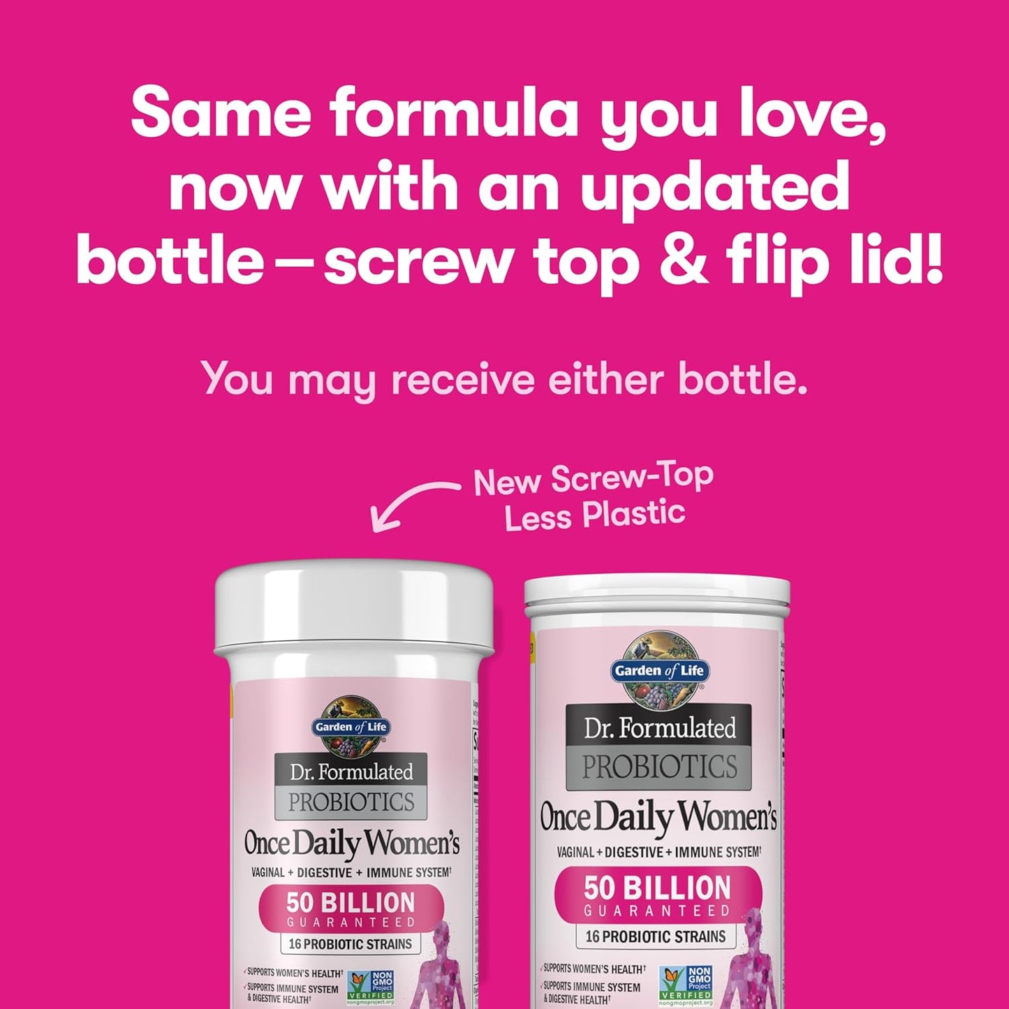 Garden of Life Dr. Formulated Probiotics for Women - 50 Billion CFU, 16 Strains, Organic Prebiotics, Digestive & Immune Health - 30 Capsules