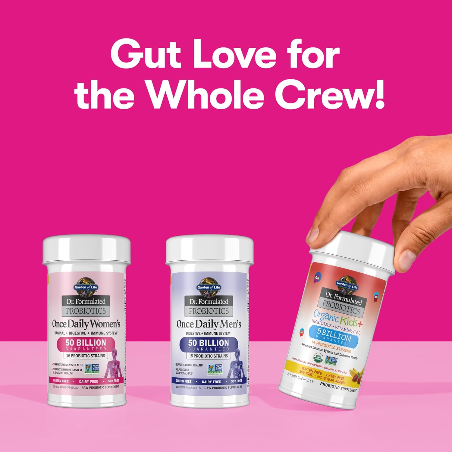 Garden of Life Dr. Formulated Probiotics for Women - 50 Billion CFU, 16 Strains, Organic Prebiotics, Digestive & Immune Health - 30 Capsules