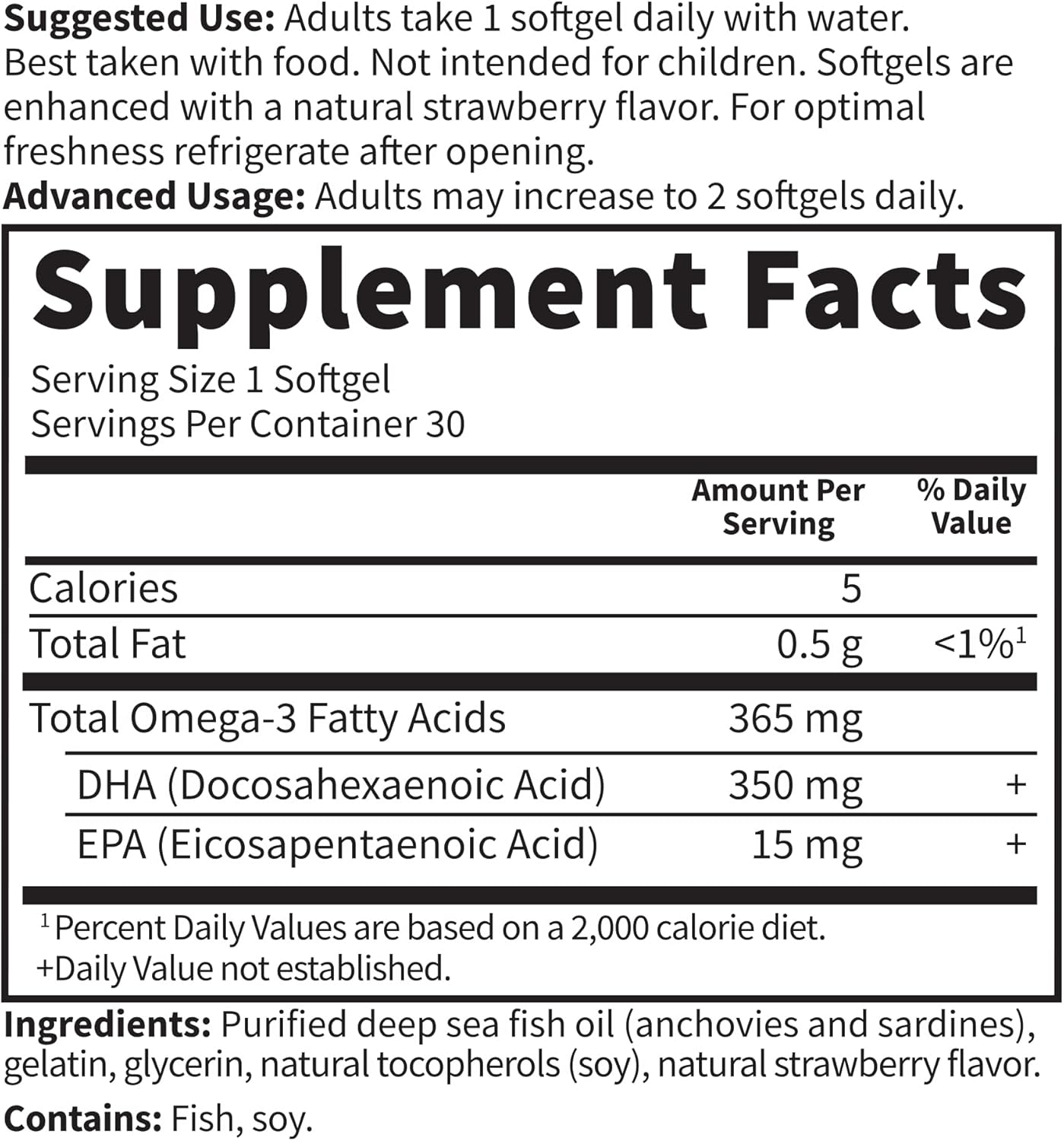 Garden of Life Oceans Mom Prenatal DHA Fish Oil Supplement - Strawberry Flavor, 30 Softgels, 350mg Omega 3 for Pregnancy Support