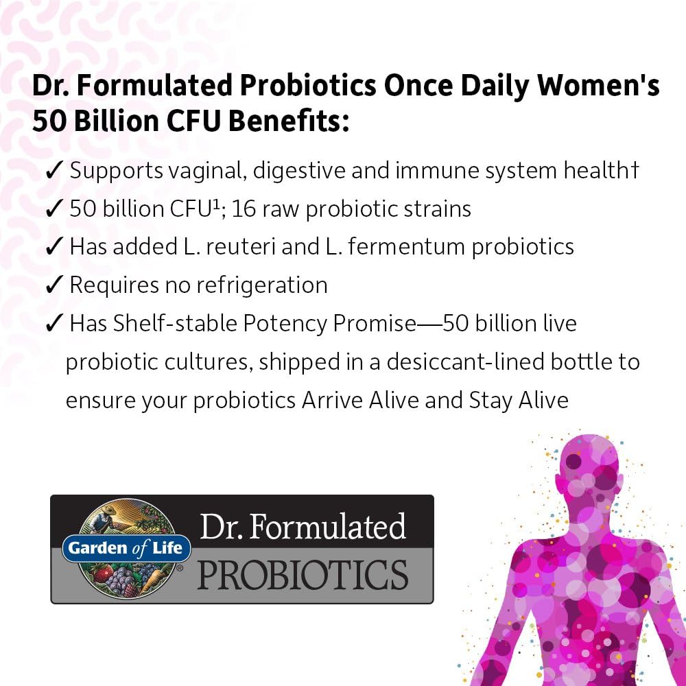 Garden of Life Probiotic Bundle: Men's & Women's Once Daily Probiotics, 50 Billion CFU, Non-GMO, Shelf Stable with Prebiotic Fiber - 30 Capsules