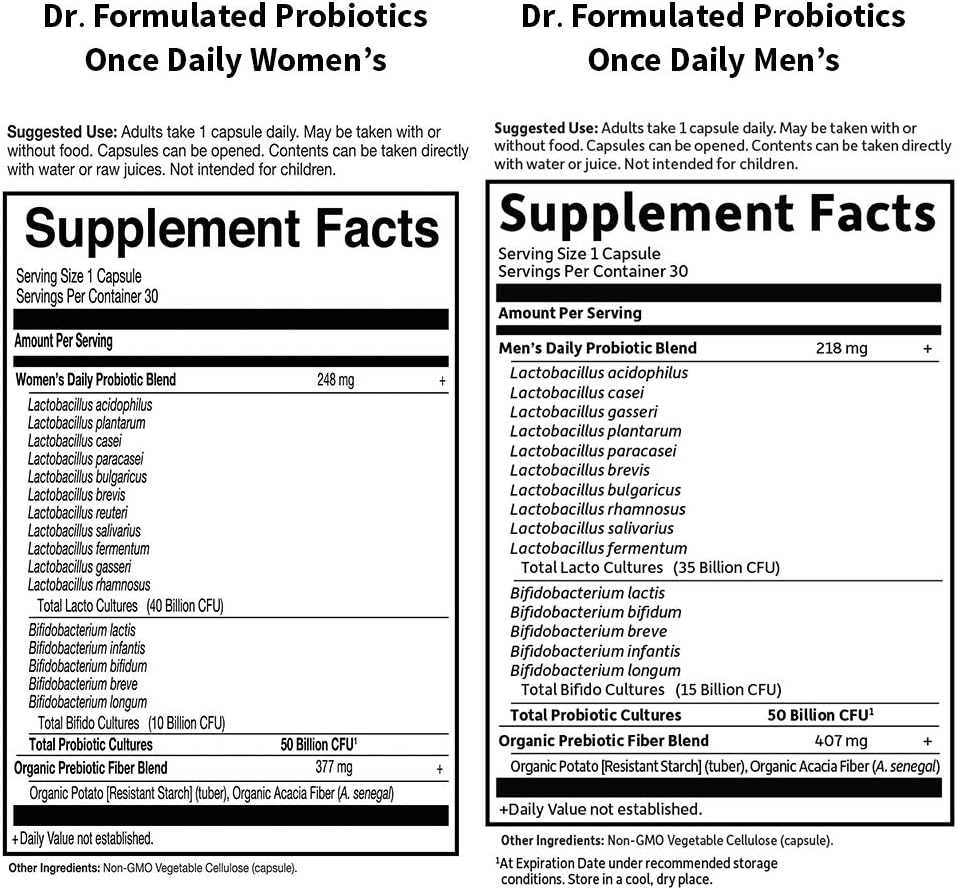 Garden of Life Probiotic Bundle: Men's & Women's Once Daily Probiotics, 50 Billion CFU, Non-GMO, Shelf Stable with Prebiotic Fiber - 30 Capsules