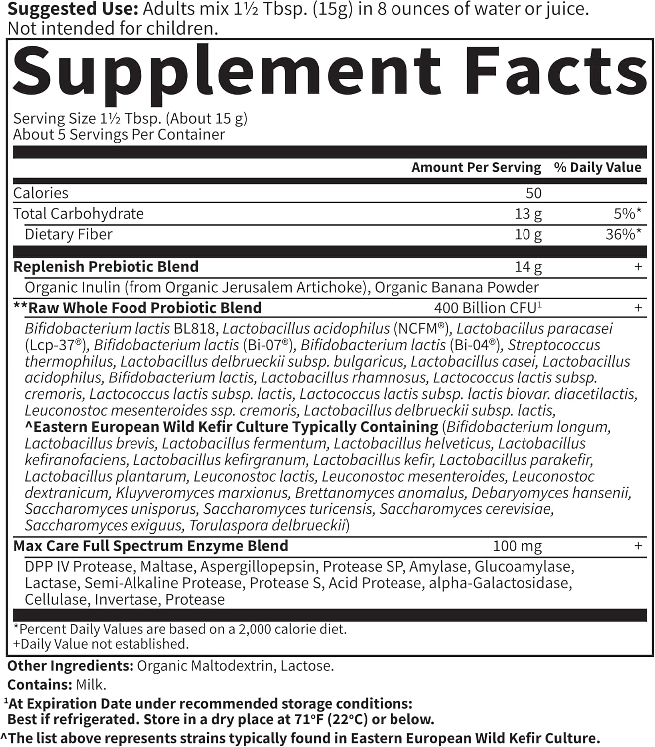 Garden of Life Raw Probiotics 5-Day Max Care Powder - Organic Probiotic for Men and Women - 400 Billion CFU - Digestive and Immune Health Support