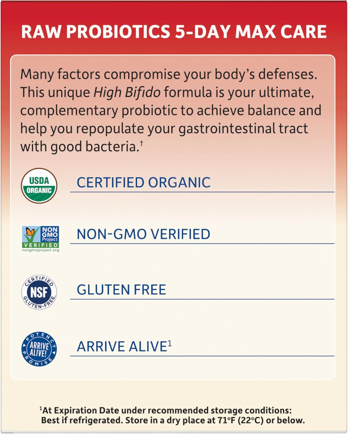 Garden of Life Raw Probiotics 5-Day Max Care Powder - Organic Probiotic for Men and Women - 400 Billion CFU - Digestive and Immune Health Support