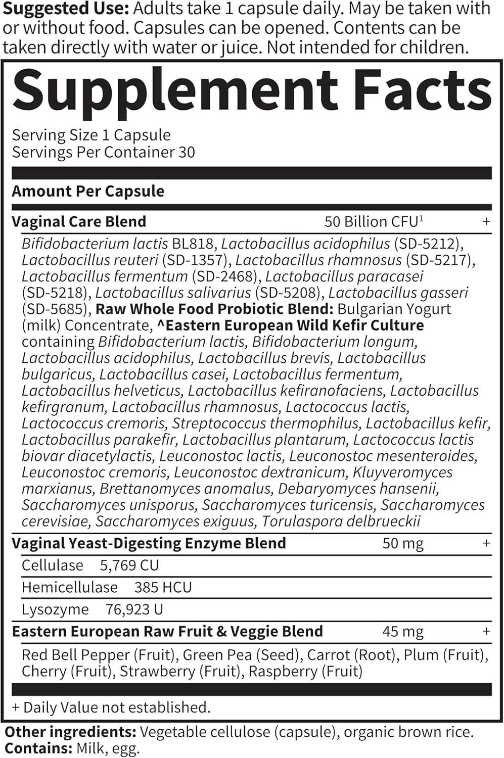 Garden of Life Raw Probiotics Vaginal Care Capsules - 30 Vegetarian Veggie Caps