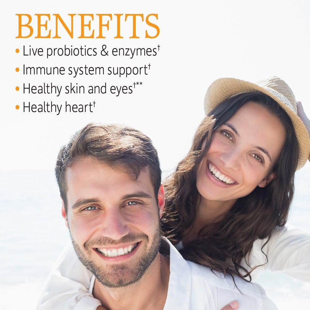 Garden of Life Raw Vitamin C Capsules - 60 Count, 500mg Whole Food Vitamin C with Probiotics, Fruit & Veggie Blend - Vegan, Gluten Free C Vitamin Supplement for Adults